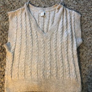 Cream knitted tank top